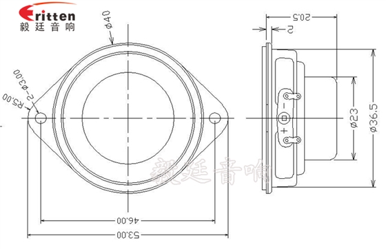 40mm3W16芯喇叭成品图